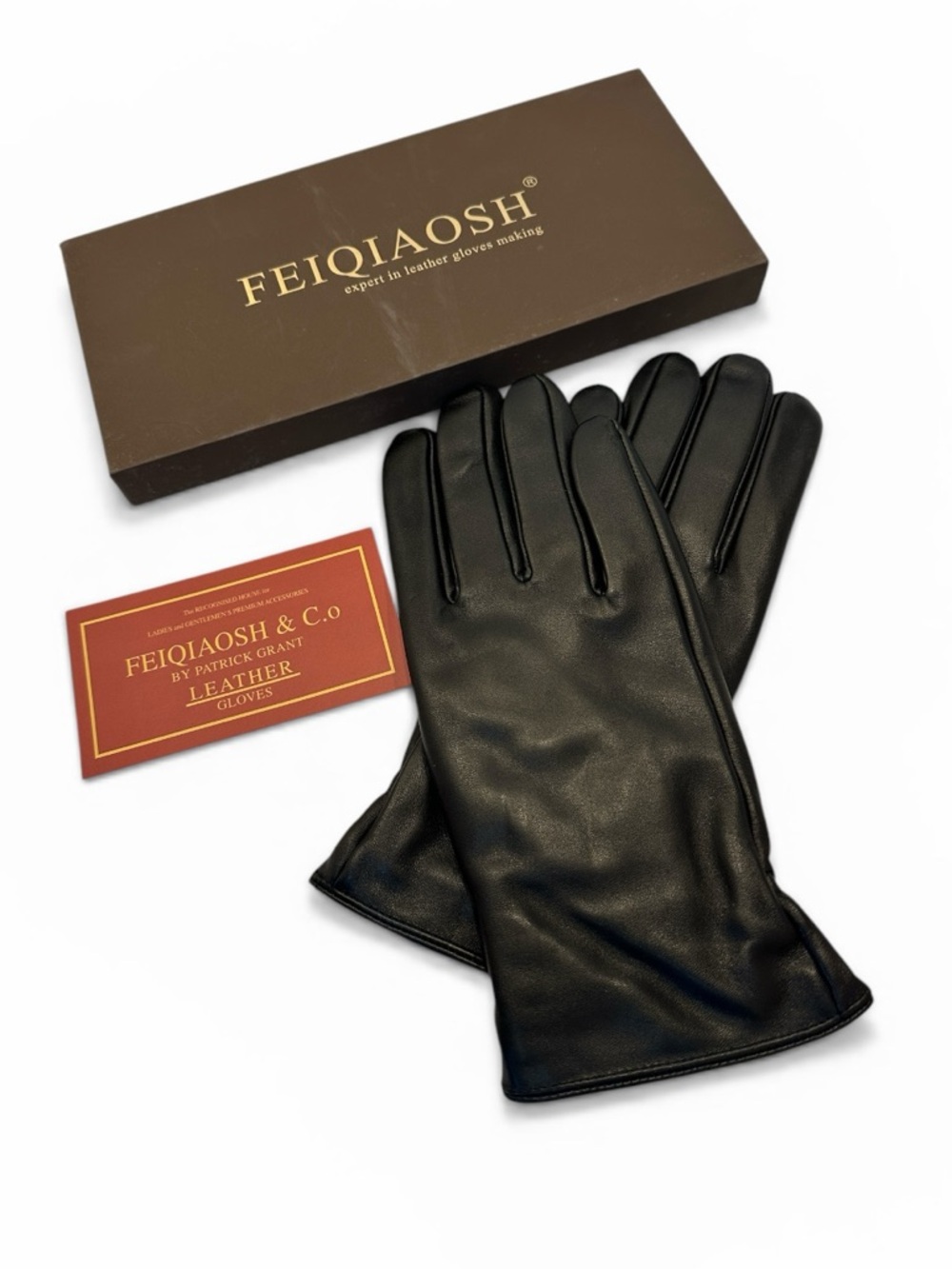 Feiqiaosh & Co. black leather gloves